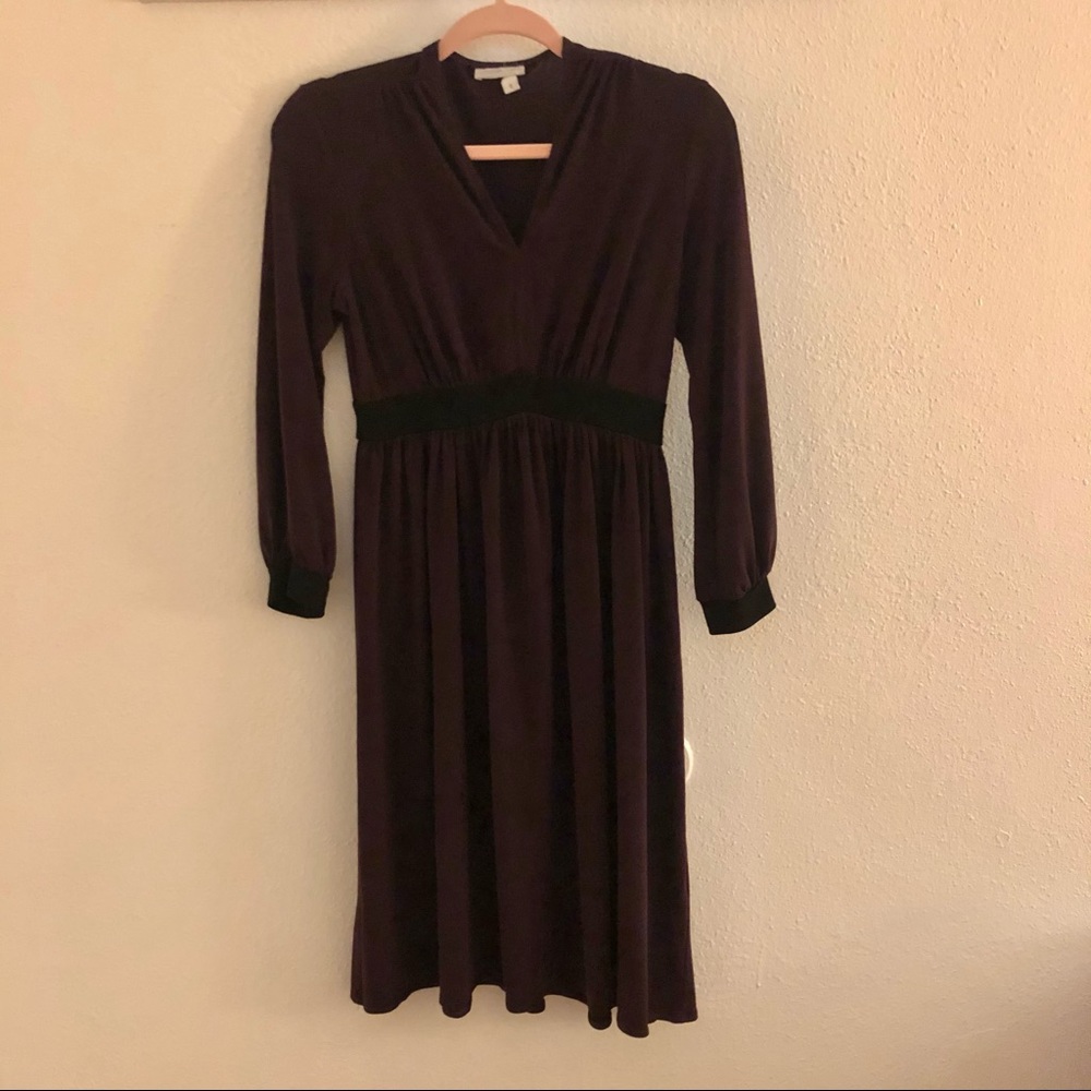 London Times Purple Long Sleeve Dress